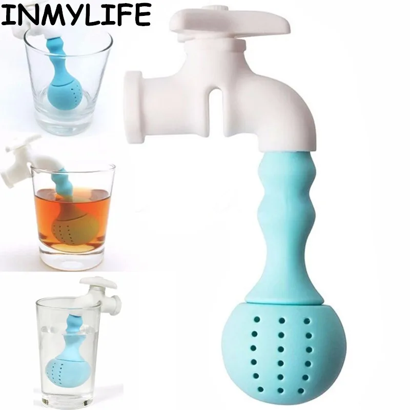 

INMYLIFE Coffee & Tea Tools Silicone Faucet Tea Infuser Loose Tea Strainer Herbal Spice Filter Water tap Tea Bags Random Color