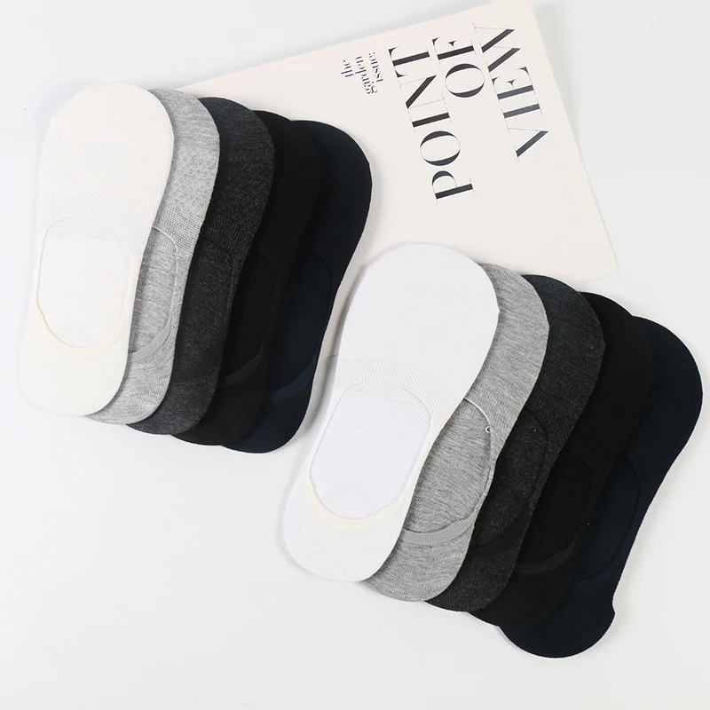 

DONG AI Spring Summer Low Cut Men's Short Socks Modal Breathable Invisible Boat Socks Non Slip Liner Soft Cotton No Show Socks