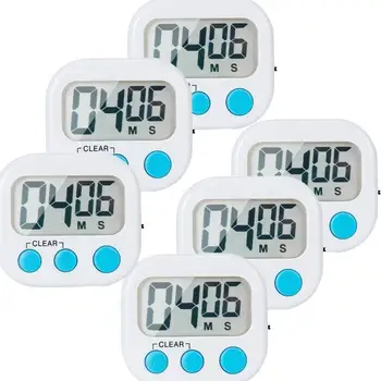 

6 Pack Small Digital Kitchen Timer Magnetic Back And ON/OFF Switch,Minute Second Count Up Countdown