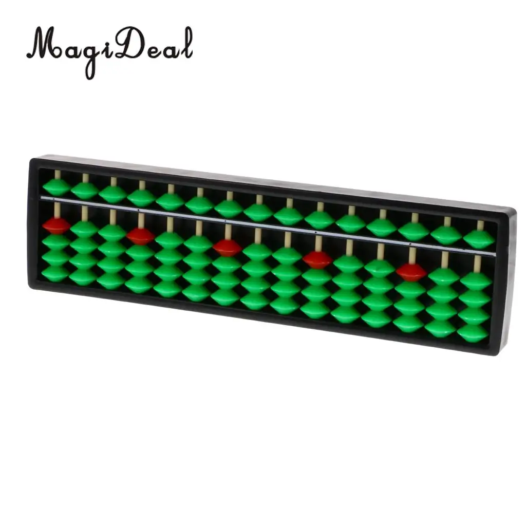 MagiDeal 13Rods Plastic Beads Abacus Soroban Calculating Tool Educational Math Toy for School Teacher Student Office Use 6Colors