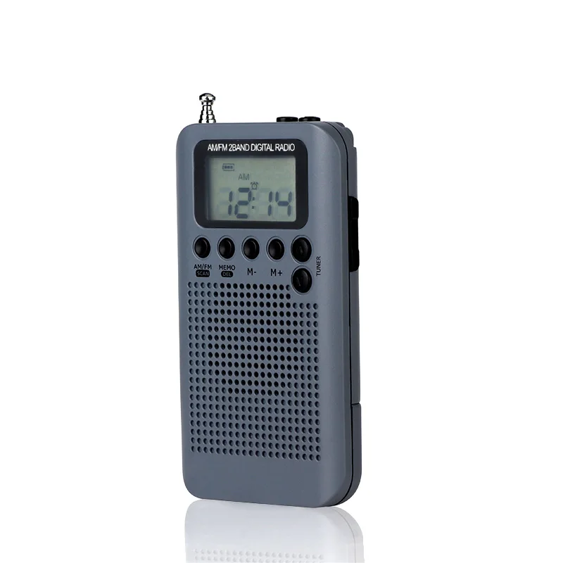 LEORY портативный мини цифровой FM/AM радио антенна динамик с будильником время дисплей функция ЖК-радио