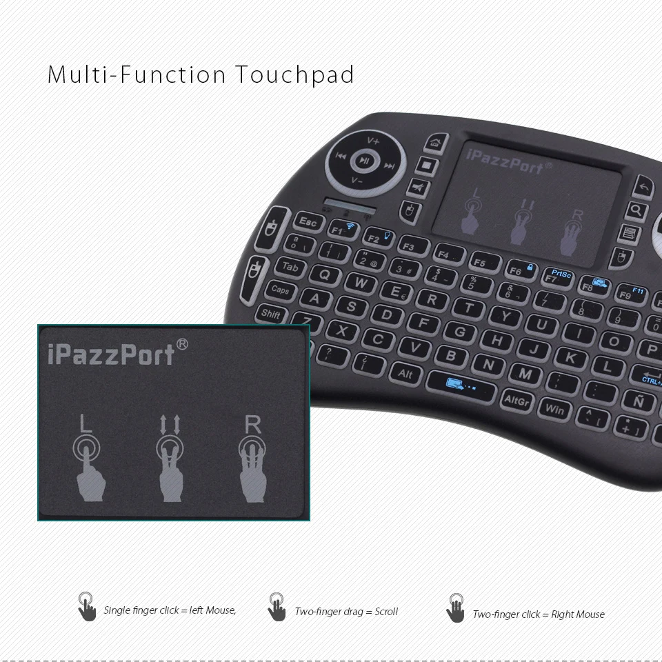 Мини клавиатура iPazzPort Беспроводная с RGB подсветкой 2 4 ГГц|Клавиатуры| |