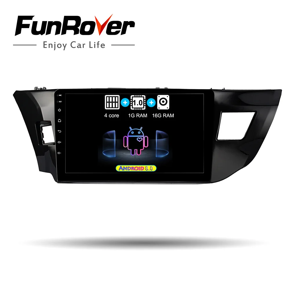

FUNROVER 10.1" android 8.0 2din car dvd gps multimedia player For Toyota Corolla 2013-2016 radio navigation navi stereo RDS wifi