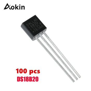 

100Pcs 18B20 DS18B20 TO-92 3 Pins Wire Digital Thermometer Temperature IC Sensor 18b20 diy electronic For Arduino Diy Kit