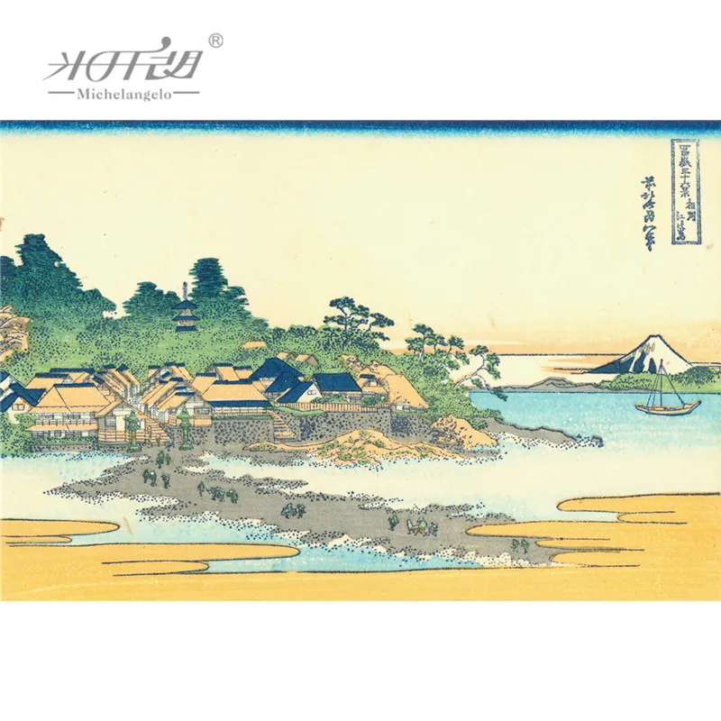 Микеланжело деревянные пазлы Ukiyoe 36 видов крепление Fuji Enoshima Sagami Province Hokusai