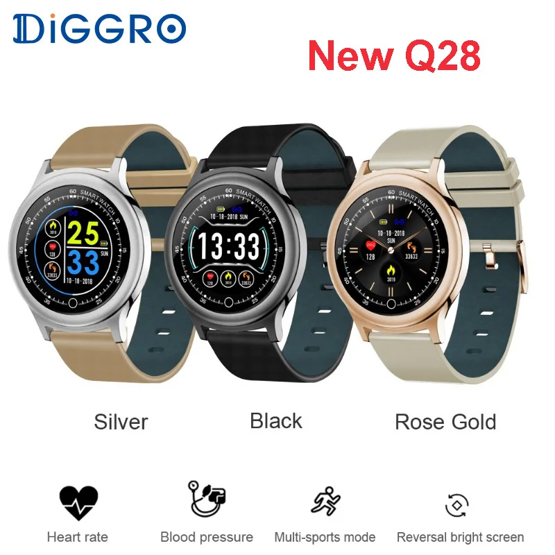

Diggro Q28 Smart Watch 1.3 Inch TFT 240*240 Color Screen Heart Rate Monitor IP67 Pedometer Sport Fitness Sleep Monitor Watches