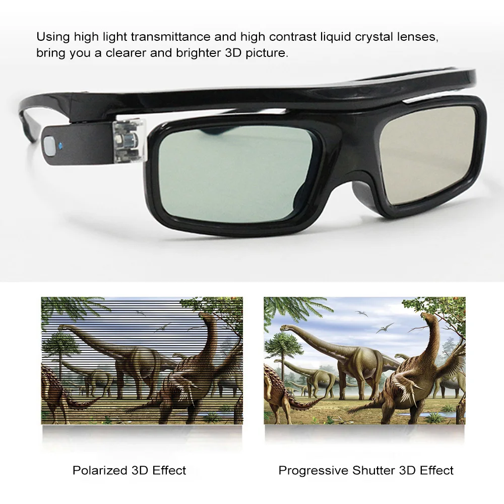 docooler G500 Active Shutter 3D Glasses Compatible for DLP-Link Projector with Projector w/ 3D Function Rechargeable 3D Glasses docooler G500 Active Shutter 3D Glasses Compatible for DLP-Link Projector with Projector w/ 3D Function Rechargeable 3D Glasses