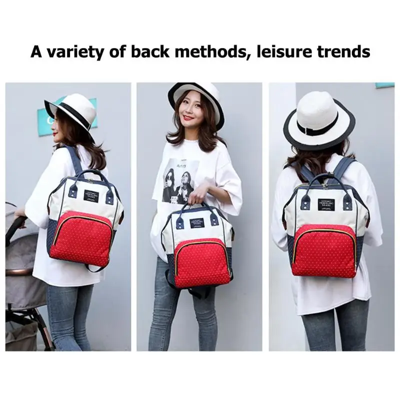Lequeen Fashion Mummy Maternity Nappy Bag Large Capacity Nappy Bag Travel Backpack Nursing Bag for Baby Care Women's Fashion Bag