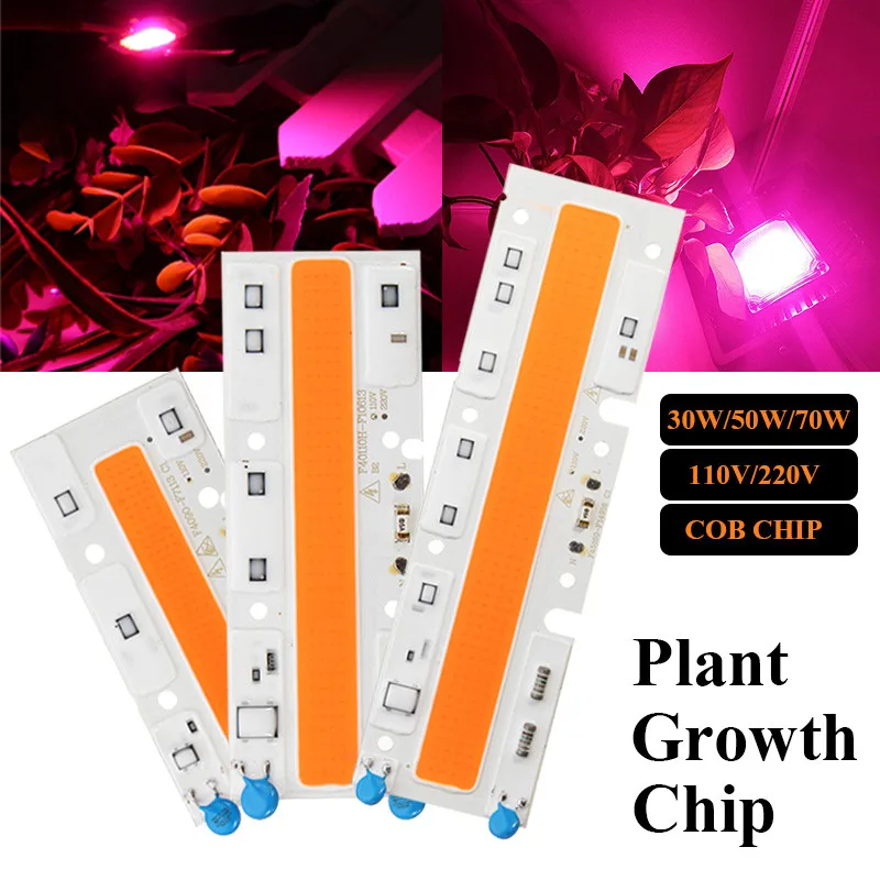 

Mising 30/50/70W Grow Light High Power LED COB Chip Full Spectrum For Indoor Plant Seedling Grow and Flower AC110V AC220V