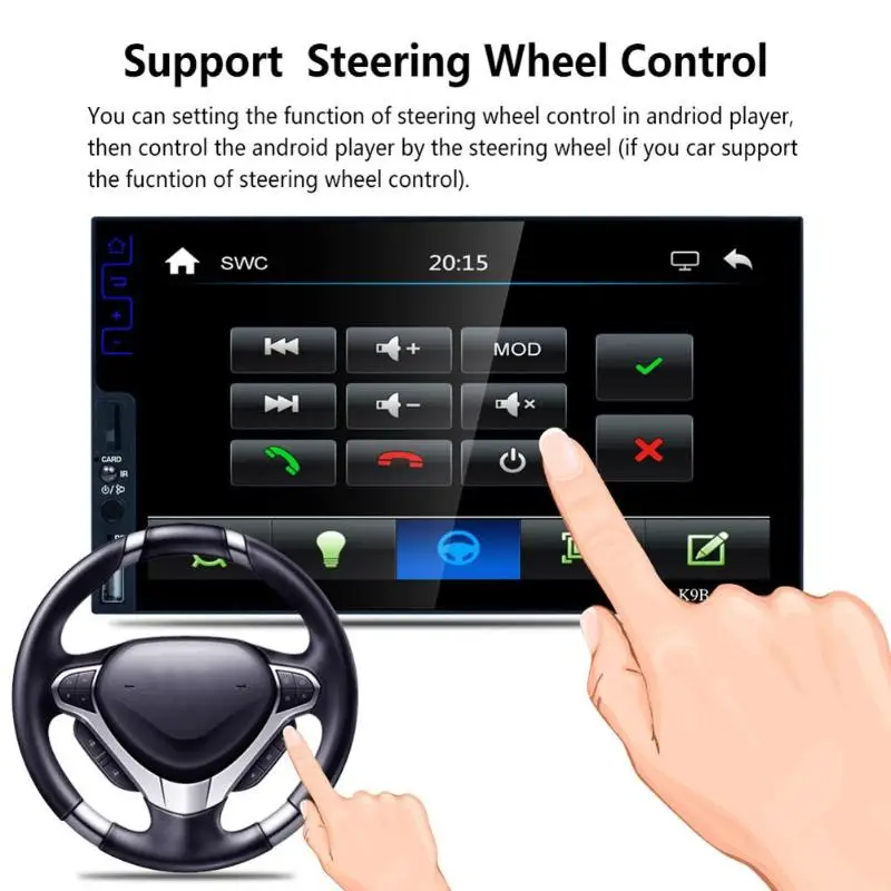 

7 in Vehicle Bluetooth MP5 Player HD 1080P FM Player LED Touch Screen RDS Vehicle radio In-car Intelligent Equipment