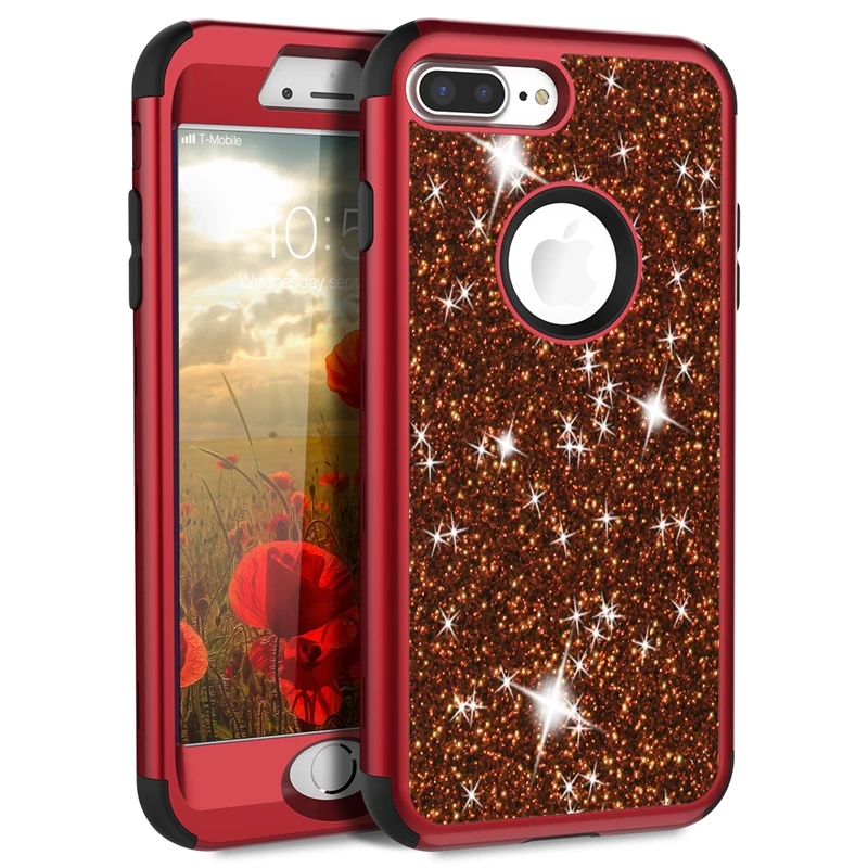 

Luxury Hard Case For iPhone 6 6S 8 7 Plus Case Glitter Bling Crystal PC Cover For iPhone 7 8 Plus Case Silicone Bling Cute Cover