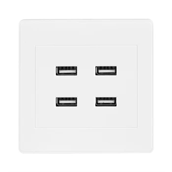 

4 USB Ports DC 5V Home Office Electric Wall Mounted Power Socket Charger Outlet