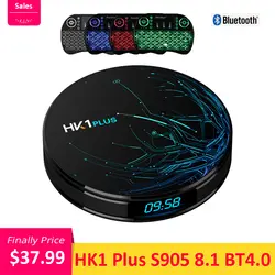 HK1 Plus Smart tv Box Amlogic S905X2 Android 8,1 телеприставка BT4.0 2,4G & 5,8G WiFi USB3.0 100 Мбит/с 4K H.265 ТВ коробка