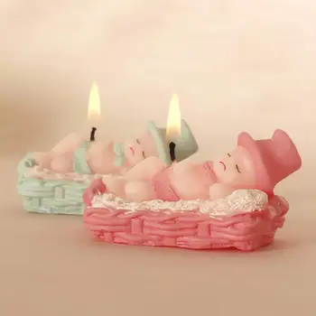 

Sleeping Baby Birthday Candle Handmade Flameless Birthday Cake Decoration For Baby Shower Party