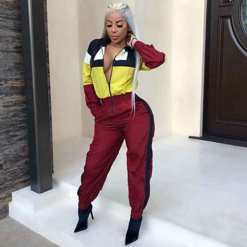 2018 Women Jumpsuit Hooded One Piece Zipper UP Romper Long