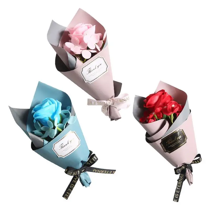 

Artificial Flowers Innovative Single Rose Hand Holding Soap Fake Flower Mother's Day Mini Bouquet Birthday Gift