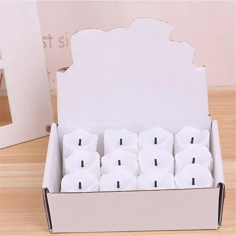 12 Pcs Of Led Electric Battery Powered Candle Flameless Smokeless Warm White Candle For Holiday Wedding Decoration