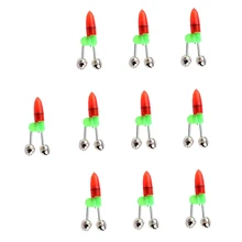 10 штук Удочка колокольчики светодиодный световой зажим приманка для укуса сигнализация рыболовные снасти коробки аксессуары