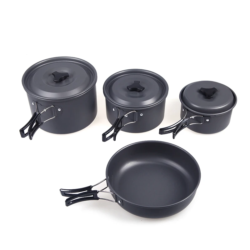 

Outdoor Cooking Set Camping Pan Pot Kit Cookware Utensils for 4-5 People Portable Anodised Aluminum Non-stick for Hiking Picnic