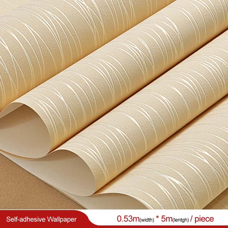 

5m Self Adhesive Wallpaper Wall Sticker Stripes Simple Bedroom Living Room Wall Sticker Hostel Self-paste Waterproof Wall Paper