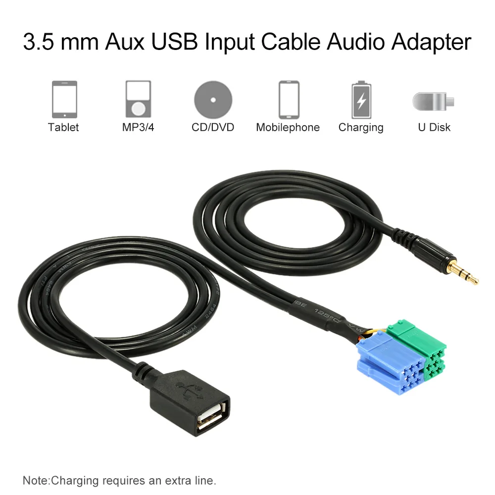 

KKmoon 3.5 mm Aux USB Input Cable Audio Adapter for iPod iPhone 6S 6 Plus 6 5S 5C 5 MP3 for Hyundai Kia Sportage