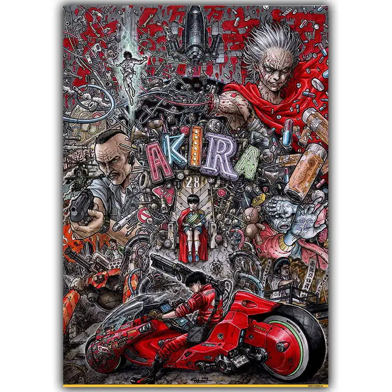 Akira Red Fighting Anime Art Шелковый плакат с принтом 30x45 см 50x75 60x90 картинки для декора