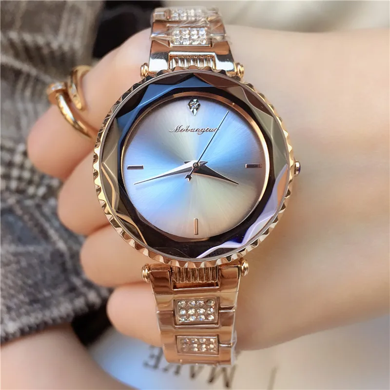 

5 colors 2019 Hot Fashion Women Quartz Watch Simple Creative Rose Gold High Quality Waterproof Diamond Steel Strap Watch