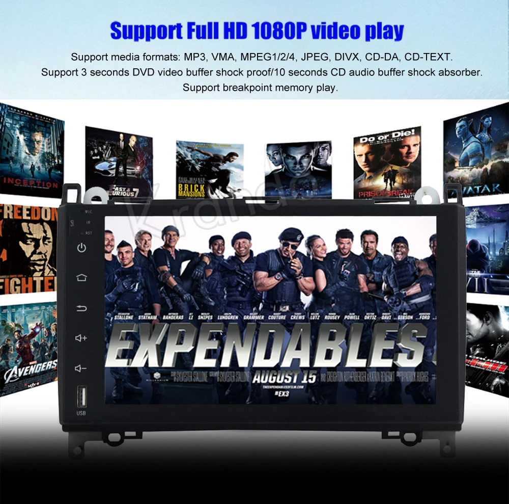 Best Krando Android 8.0 car radio gps stereo navigation audio radio for Mercedes for benz A B180 B200 W169 W245 2005-2012 multimedia 4