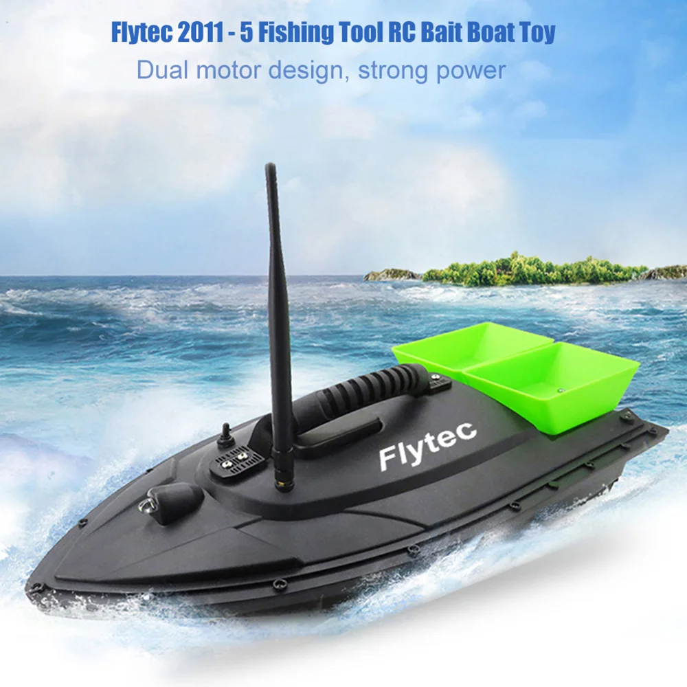 

Flytec 2011-5 Fishing Tool Smart RC Bait Boat Toy Digital Automatic Frequency Modulation Remote Radio Control Device Fish Toys