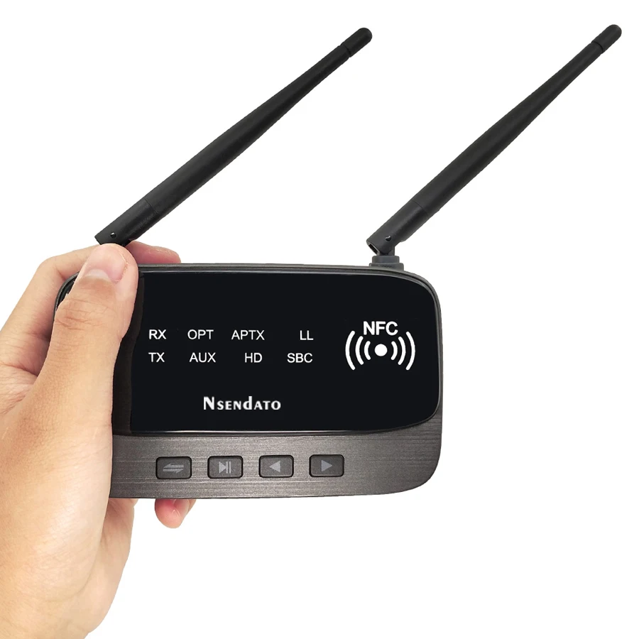 Najtaniej 262ft 80m NFC daleki zasięg Bluetooth 5.0 stereo audio muzyka nadajnik odbiornik 3 w 1 bezprzewodowy adapter audio krótki czas oczekiwania aptX HD