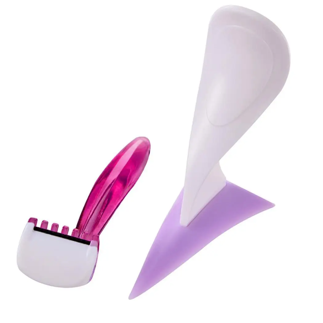 

Pubic Razor Shaver Pubic Hair Trim Trimmer Shaving blades pubic hair shaving straight razor Triangle Heart shape Stencil Purple