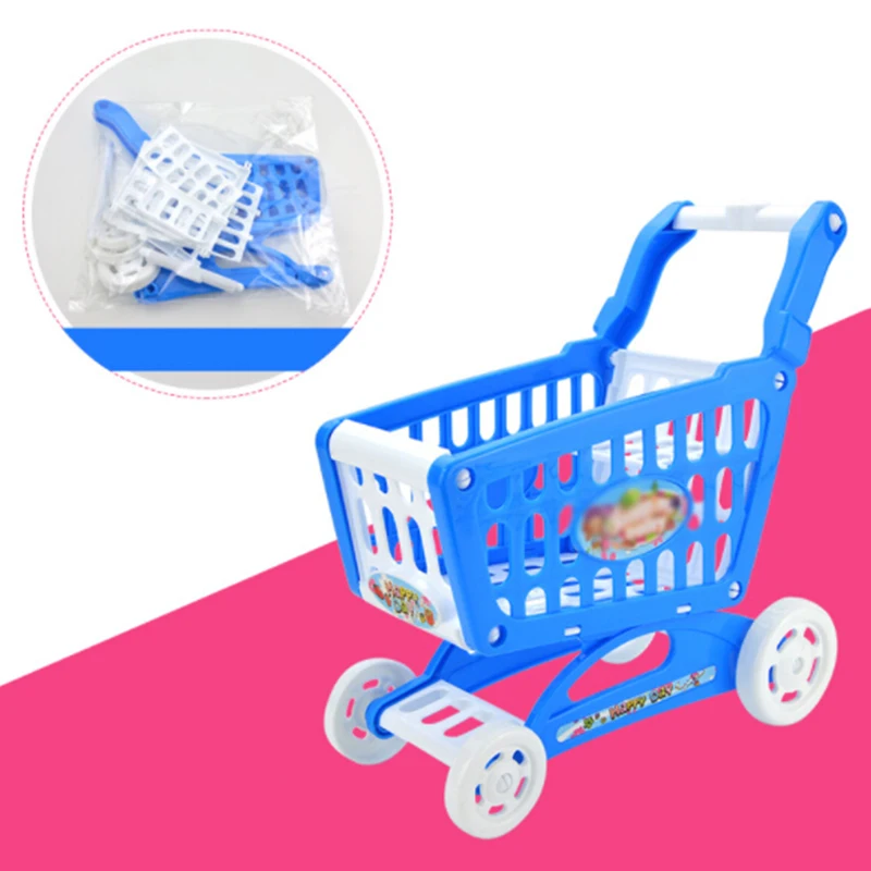  Mini Supermarket Shopping Trolley Kids Toy Cart Basket Home Desk Tidy Useful