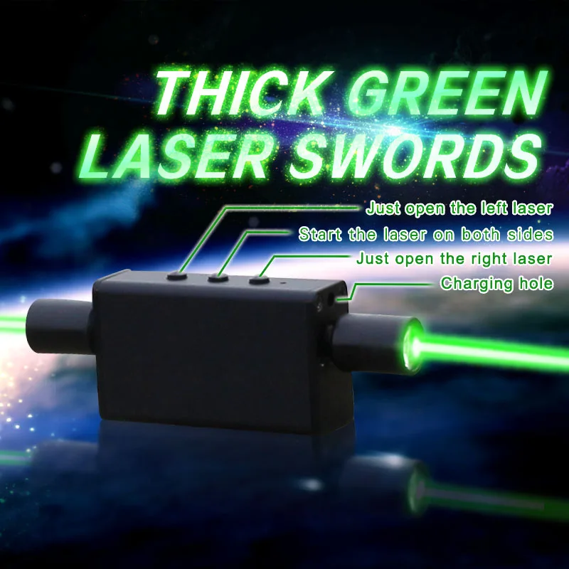 

100MW532nm hand-held double green coarse light laser sword for laser man and laser performance