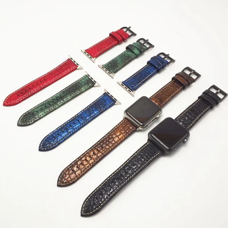 Ремешок AKGLEADER из натуральной кожи под крокодиловую кожу для Apple Watch Series 1 2 3 4 iWatch |