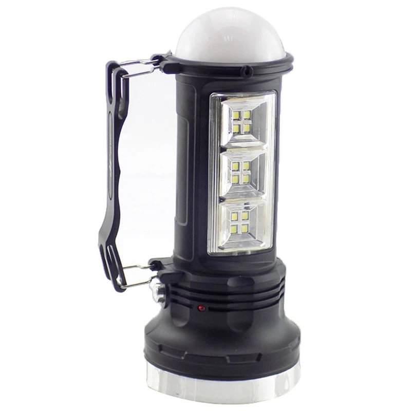 

Portable Led Flashlight Solar Power Rechargeable Built-In Battery Torch Hand Lamp Lantern Lights For Hiking Fishing Camping Eu