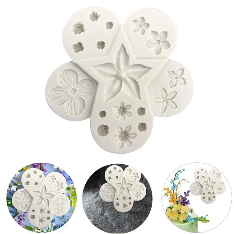 

Flower Shape Silicone Mold Fondant Cupcake DIY Polymer Clay Epoxy Molding Tool Baking Mold B156