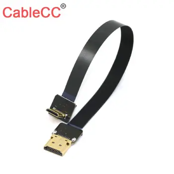 

10pcs/lot CY 90 Degree Down Angled FPV Mini HDMI Male to HDMI Male FPC Flat Cable 20cm