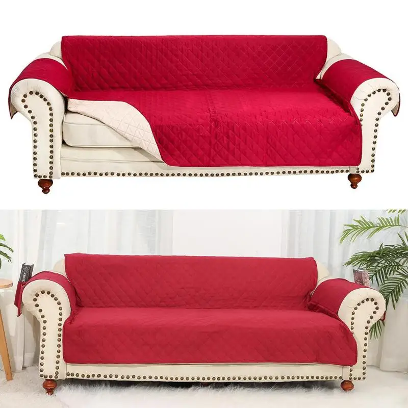 cheap 2 Seats Sofa Couch Cover Chair Throw Pet Dog Kids Mat Furniture Protector Waterproof Washable Removable Armrest Slipcovers