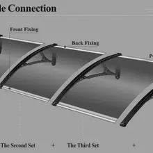 DS100300-P, 100x300cm. Глубина 100 см, Ширина 300 см. Навес двери из поликарбоната, домашний дождевой тент в пластиковом кронштейне Auvent тенты