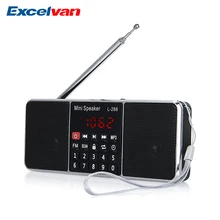 Excelvan L-288 мини портативный lcd цифровой fm-радио динамик USB TF карта Mp3 музыкальный плеер
