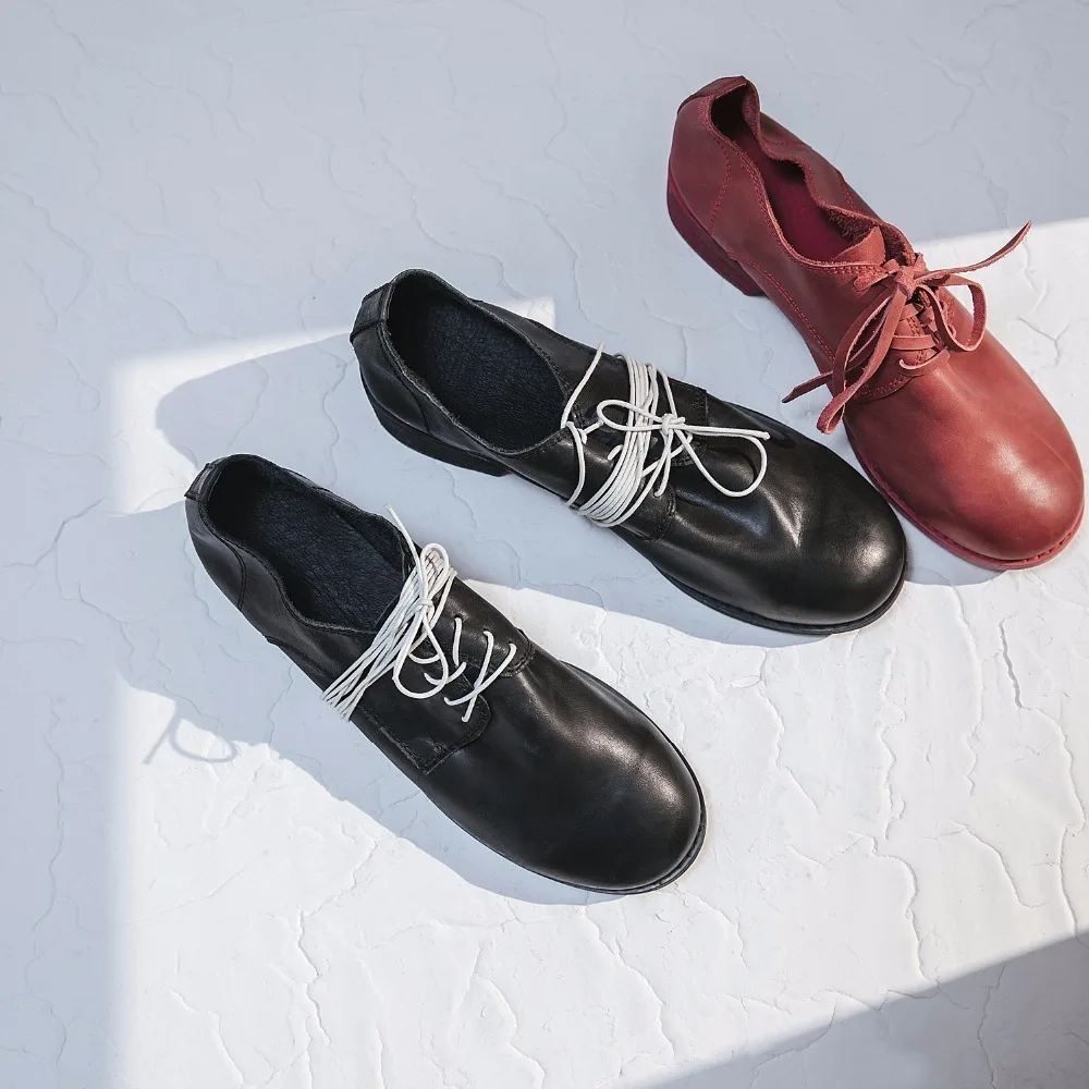 Caja La Las Cm Mocasines Mujeres 3 Casual Grueso red Cordones Bombas Primavera Bajo Zapatos white De Black Tacón Embalaje Cuero Rojo D3130 Genuino UzT4qWUd