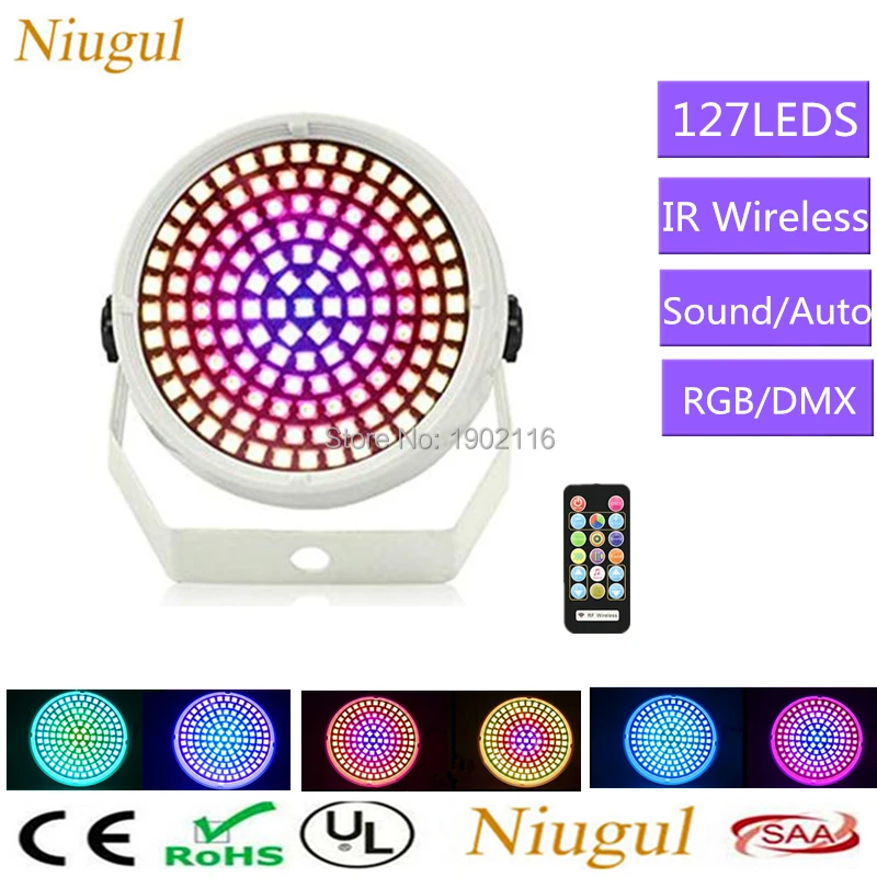 

IR Wireless Control 25W RGB 127 Leds Stage Effect Lighting DJ Party Strobe Disco Light ,DMX Sound Music Control LED Flash Lights