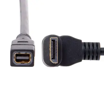 

10pcs/lot CY DP DisplayPort 90 Degree to Mini DP DisplayPort Female Cable for Displays Monitors