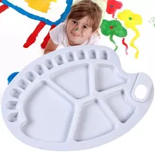 Plastic Oval Painting Pallet Art Paint Palette Painting Oil 17 Wells Mixing Drawing Tray Watercolor Palette#2