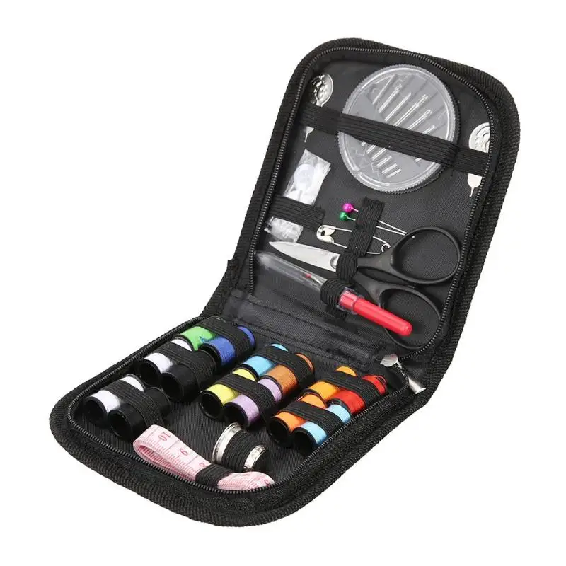 

27PCS/Set Multifunction Sewing Box Sewing Thread Stitches Knitting Needles Cloth Buttons Craft Scissor Travel Sewing Kit