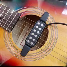 Guitar Pickup 12 Sound Holes Electronic Metal String Guitars Sensor Magnetic Transducer With Tone Volume Controller hot 5x sound hole pickup for acoustic guitar with tone volume control