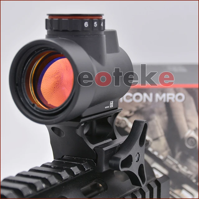 Punto Rojo verde mira holográfica Trijicon estilo MRO 1MOA Dot Airsoft negro montaje de luz baja