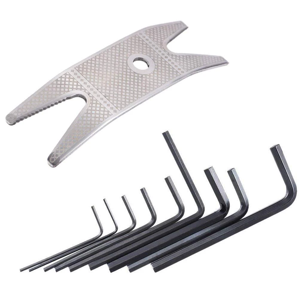 HOT-Guitar Multi Spanner Wrench+9Pcs Guitar Bass Neck Bridge Screw Truss Rod Adjustment Wrench Set Repair Tool |