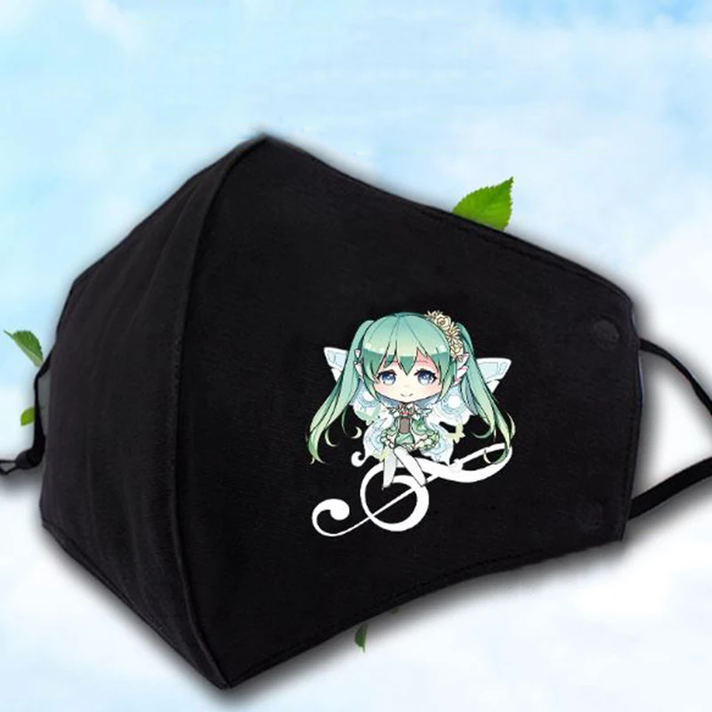 

1 Pc New Anime Hatsune Miku Mouth Mask Anime Cosplay Masks Cotton Mask Cosplay Accessories Plush Toy