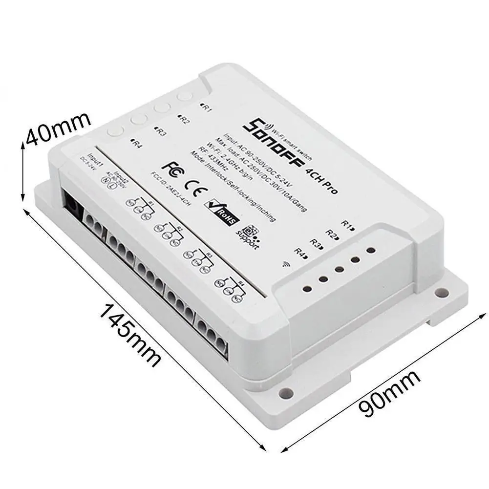 LanLan SONOFF 4CH PRO R2 Wifi переключатель синхронизации с приложением RF пульт